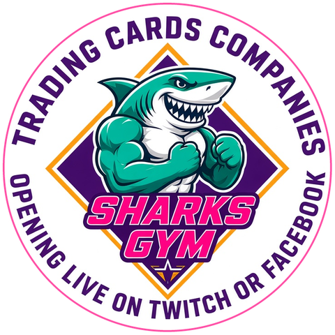 Logo Sharks Gym — Trading Cards Companies — Opening live on Twitch or Facebook